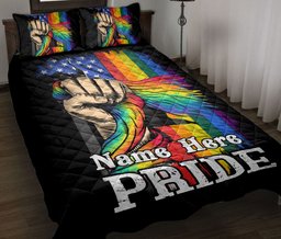 Personalized LGBTQuilt Bedding Set, Lgbtq LGBTPride Rainbow Rose Love Wins Love Is Love Quilt Blanket With Pillowcases, Duvet Cover Set