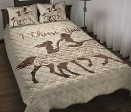 Personalized Native American Quilt Bedding Set, Native American Horse Couple I Choose You Quilt Blanket With Pillowcases, Duvet Cover Set