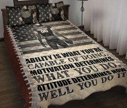 Personalized Football Quilt Bedding Set, Football Ability Is What You'Re Capable Quilt Blanket With Pillowcases, Duvet Cover Set