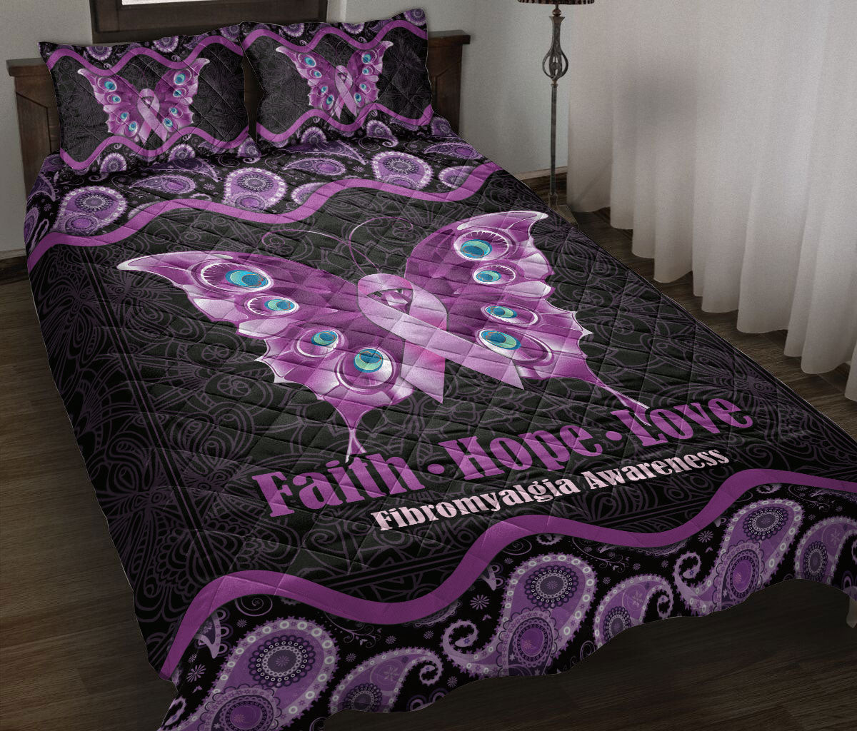 Personalized Quilt Bedding Set, Dreamcatcher Bohemian Floral Kids Girls Boys Quilt Blanket With Pillowcases, Custom Name Duvet Cover Set