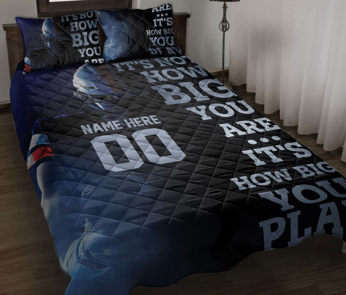 Personalized Football Quilt Bedding Set, American Football It'S How Big You Play Quilt Blanket With Pillowcases, Duvet Cover Set