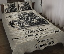 Personalized Motorcycle Quilt Bedding Set, Motorcycle Biker This Is USCouple Husband & Wife Quilt Blanket With Pillowcases, Duvet Cover Set