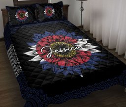 Personalized Colorado Quilt Bedding Set, Sunflower Colorado Flag Mandala Quilt Blanket With Pillowcases, Custom Name Duvet Cover Set