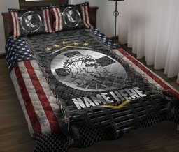 Personalized Christian, Jesus, God, Bible Quilt Bedding Set, JesusGod Faith Over Fear US Flag Quilt Blanket With Pillowcases, Duvet Cover Set