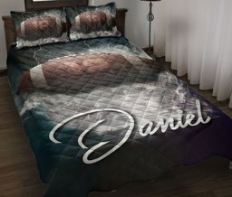 Personalized Football Quilt Bedding Set, Football Smoke To My Son Thunderballs Quilt Blanket With Pillowcases, Duvet Cover Set