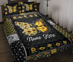 Personalized Christian, Jesus, God Quilt Bedding Set, God Faith Butterfly Sunflower Quilt Blanket With Pillowcases, Duvet Cover Set