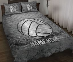 Personalized Softball Quilt Bedding Set, Softball Scratch Grays Quilt Blanket With Pillowcases, Custom Name Duvet Cover Set