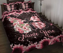 Personalized Christian, Jesus, God Quilt Bedding Set, Faith JesusButterfly Sunflowerian Quilt Blanket With Pillowcases, Duvet Cover Set
