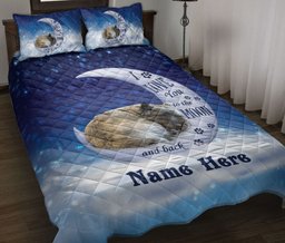 Personalized Cairn Terrier Quilt Bedding Set, Cairn Terrier Dog I Love You To The Moon And Back Quilt Blanket With Pillowcases, Duvet Cover Set