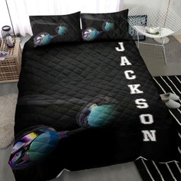 Personalized Swimming Quilt Bedding Set, Swimming Glasses Swimmer Water Quilt Blanket With Pillowcases, Custom Name Duvet Cover Set