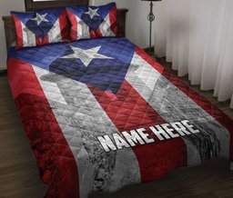 Personalized Puerto Rico Quilt Bedding Set, Puerto Rico Flag Puerto Rican El Morrotress Quilt Blanket With Pillowcases, Duvet Cover Set