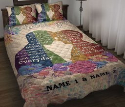 Personalized LGBTQuilt Bedding Set, Gay Men Couple I Choose You Pride Love Support Quilt Blanket With Pillowcases, Custom Name Duvet Cover Set