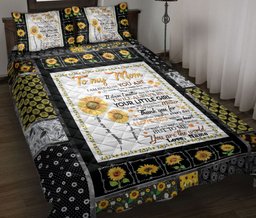 Personalized Sunflower Quilt Bedding Set, To My Mom From Daughter Sunflower Quilt Blanket With Pillowcases, Custom Name Duvet Cover Set