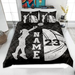 Personalized Volleyball Quilt Bedding Set, Volleyball Quilt Blanket & Pillowcase, Custom Name Number Duvet Cover Set, Gift for Mom, Daughter, Girl