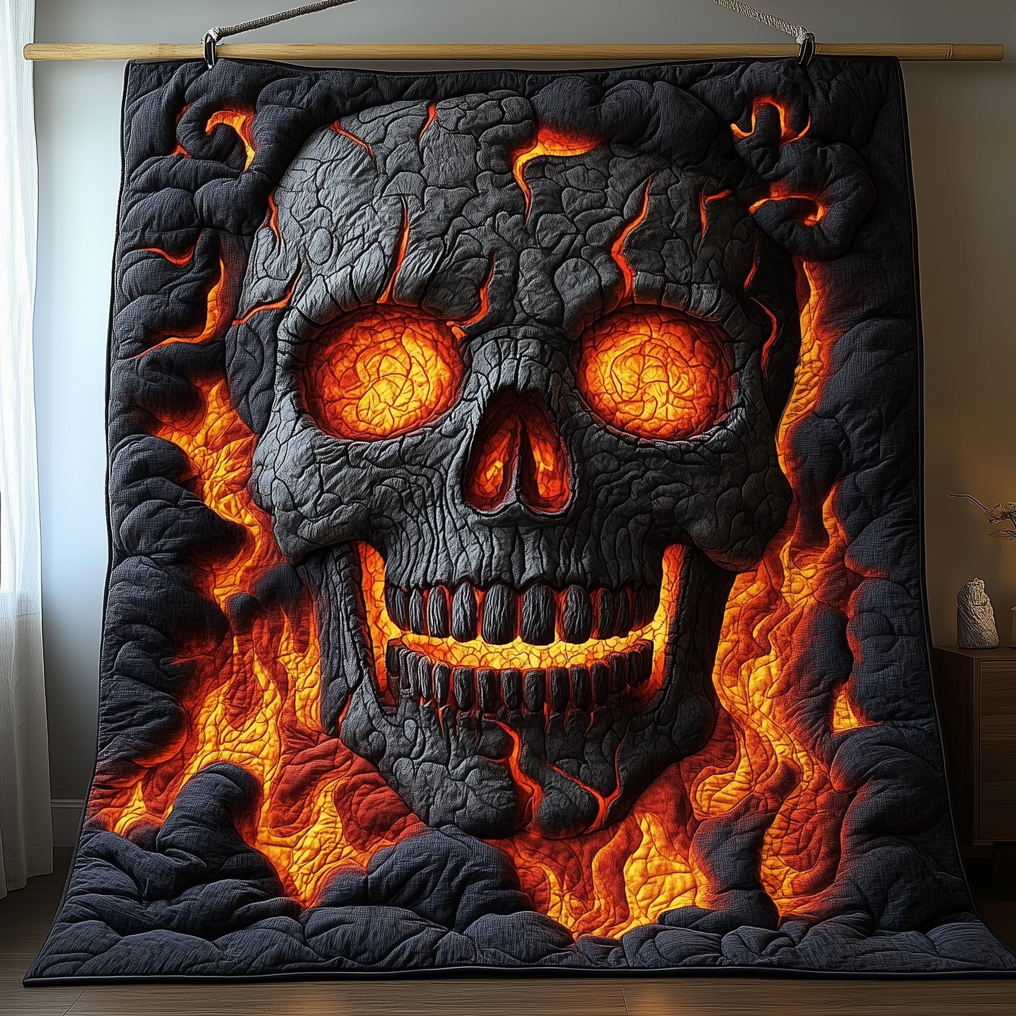 Lava Skull Quilted Blanket GFTOAB3535