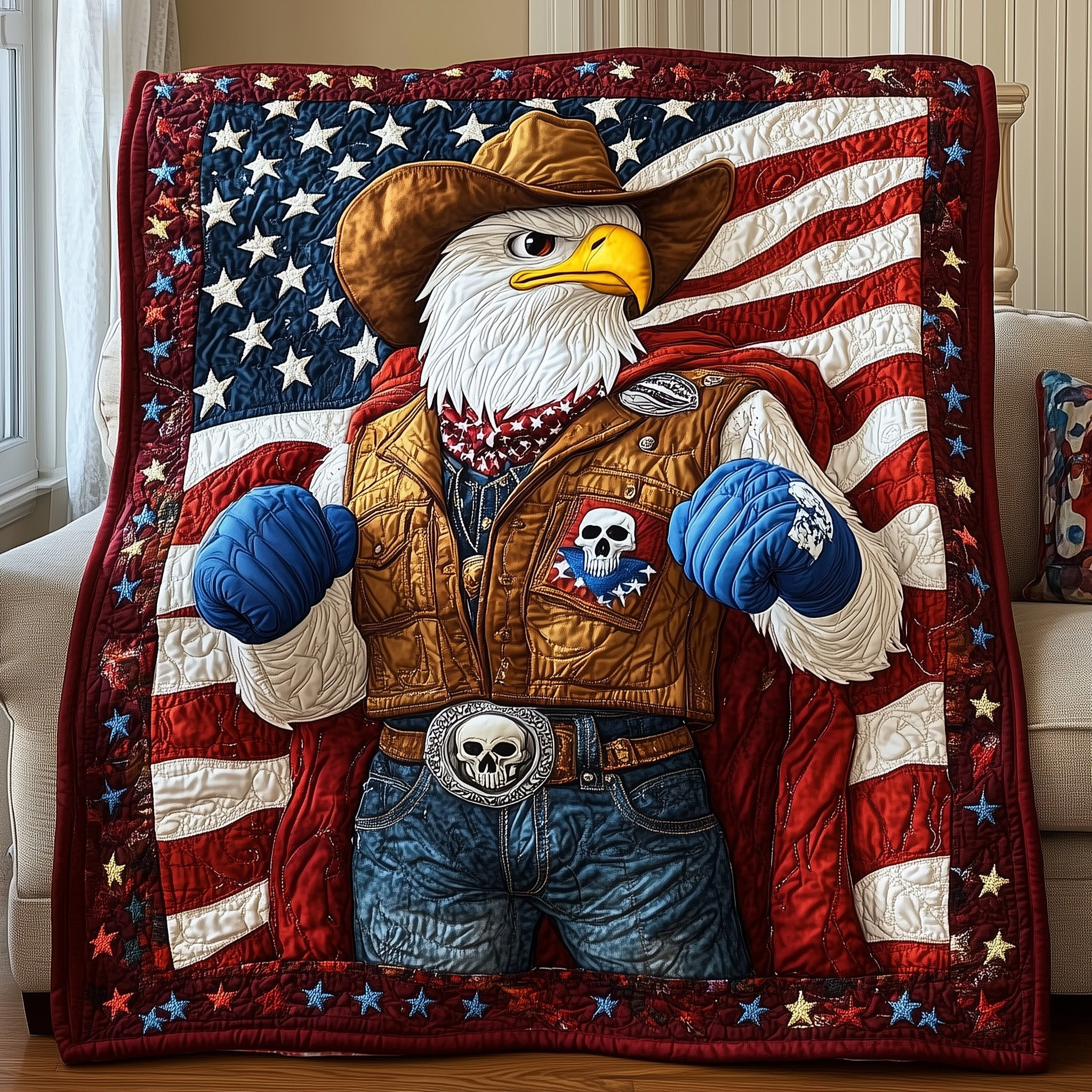 Wild West Patriot Quilted Blanket GFTOHD3419