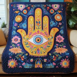 Jewish The Hamsa Quilted Blanket GFTOHD3354