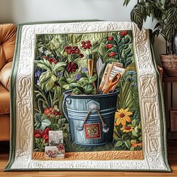 Vintage Gardening Quilted Blanket GFTOTP4151