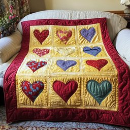 Vintage Heart Quilted Blanket GFTOTP3863