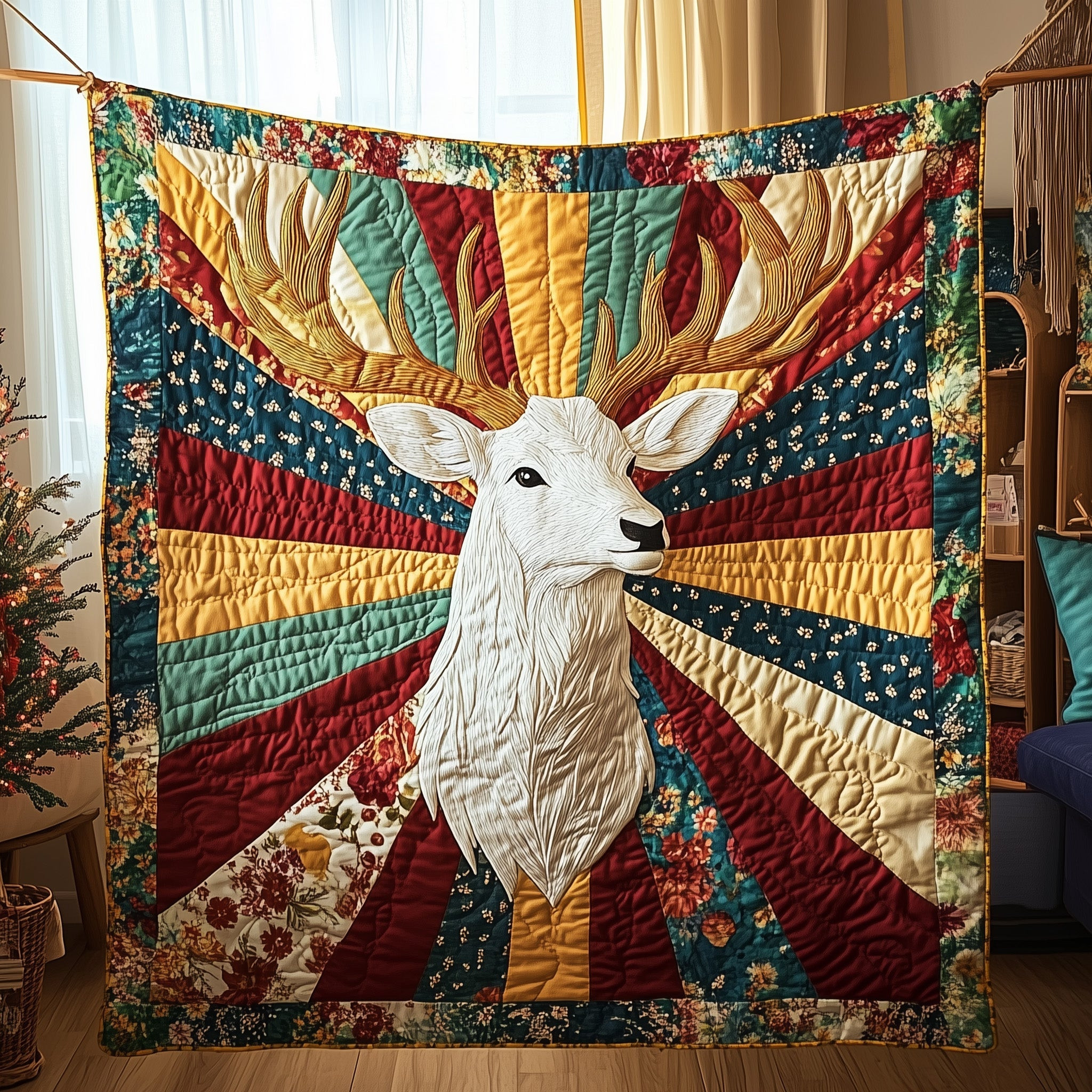 Golden Antler Glow Quilted Blanket GFTOTP3831