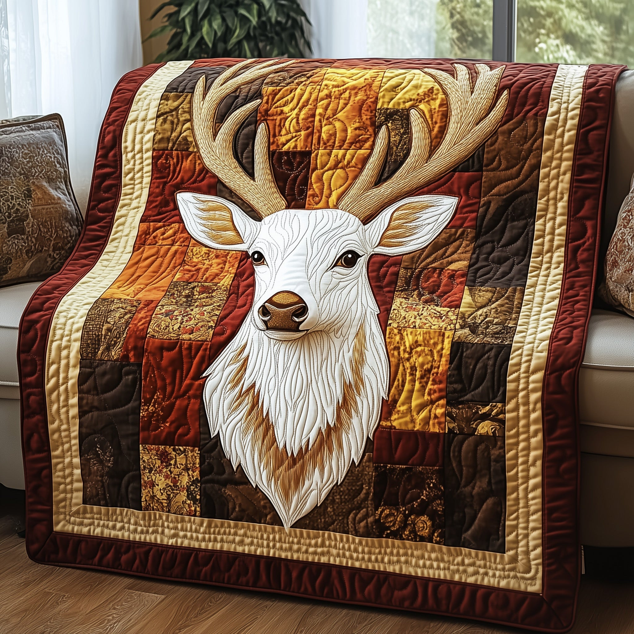 Golden Antler Glow Quilted Blanket GFTOTP3829