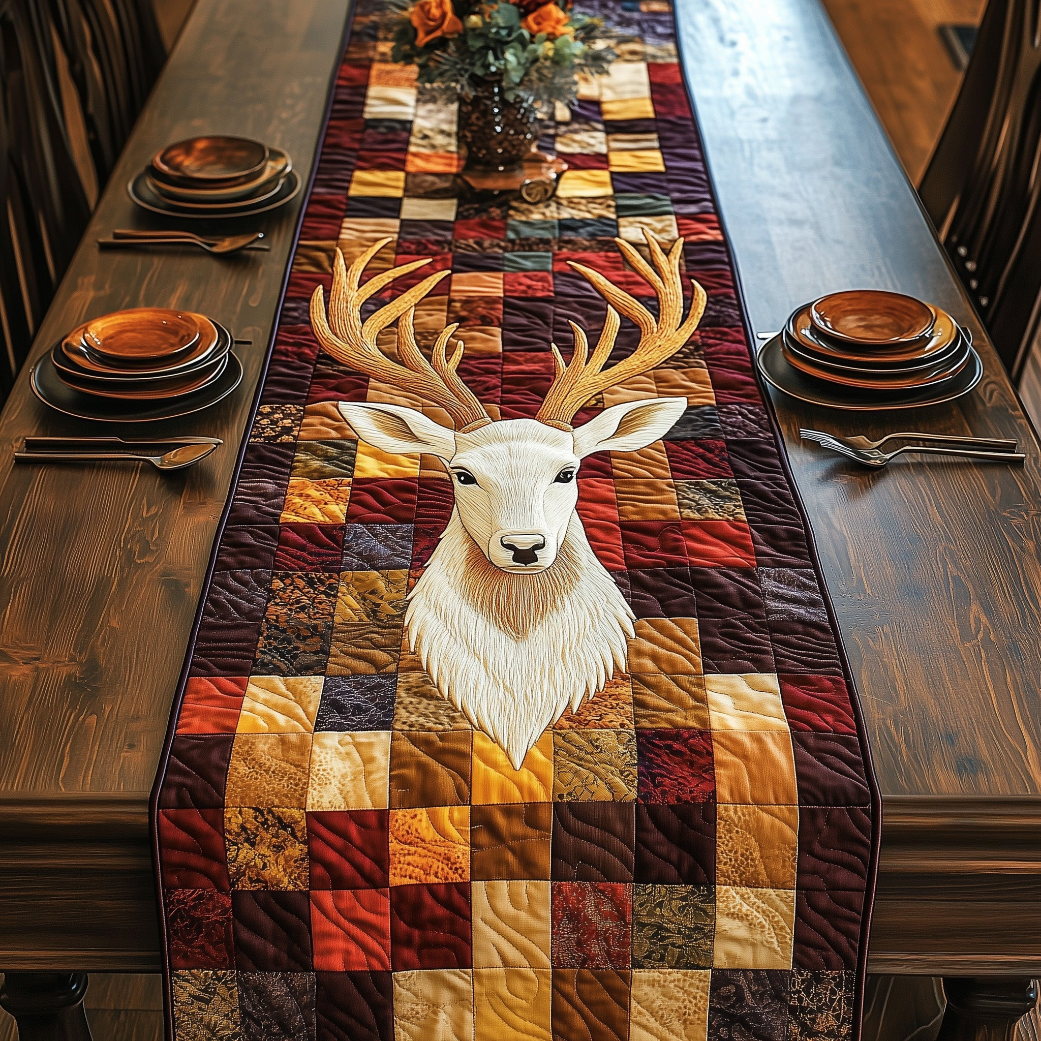 Golden Antler Glow Quilted Blanket GFTOTP3837