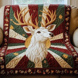 Golden Antler Glow Quilted Blanket GFTOTP3832
