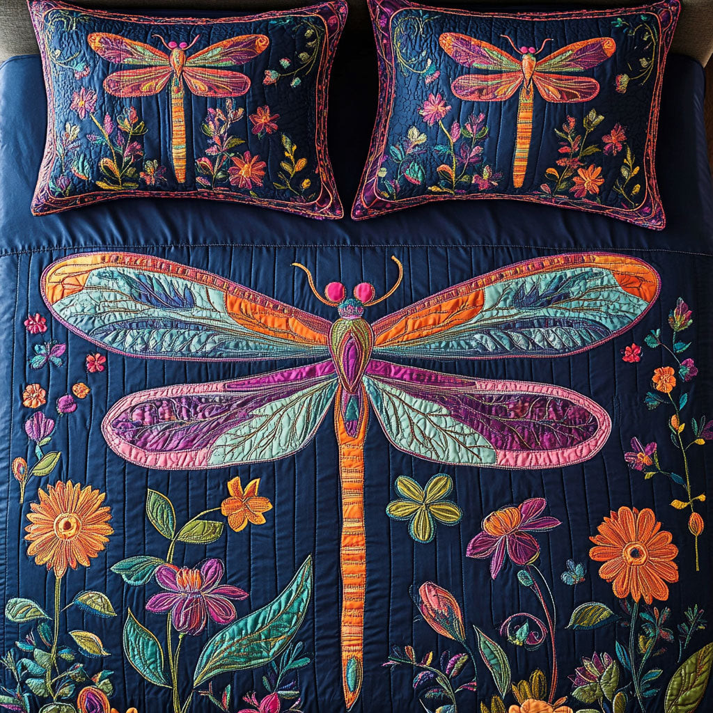 Dragonfly Flower WX2702027CL Duvet Cover Set