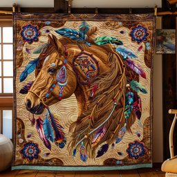 Native American Inspired Horse WJ2806007CL Quilt