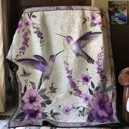 Purple Hummingbirds XR2706007CL Quilt