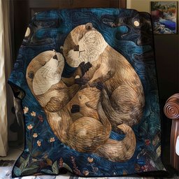 Hugging Otters Night WP2907010CL Quilt