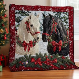 Christmas Couple Horse WY2511018CL Quilt