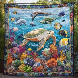 Sea Turtles WU1410011CL Quilt
