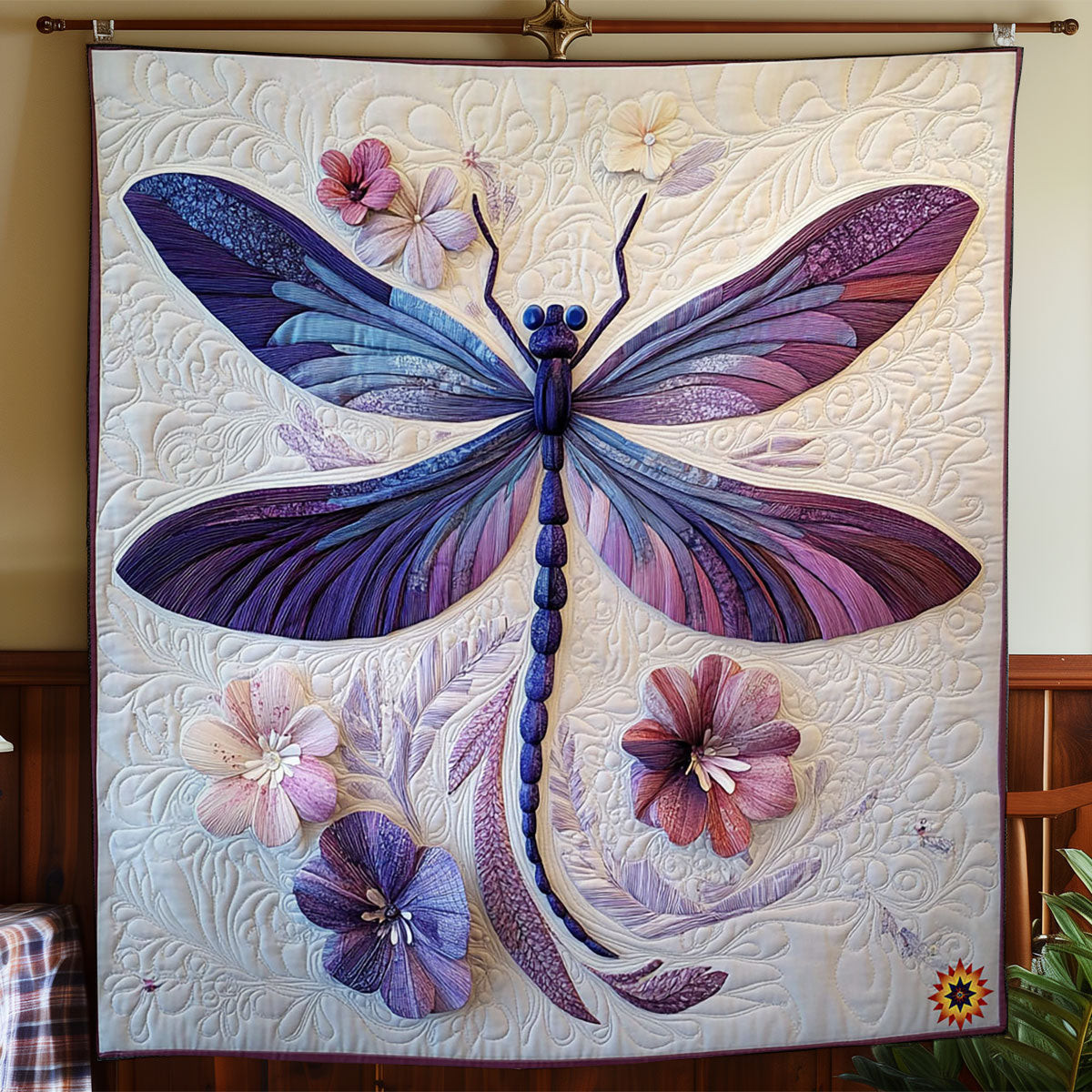 Purple Dragonfly WY2511033CL Quilt