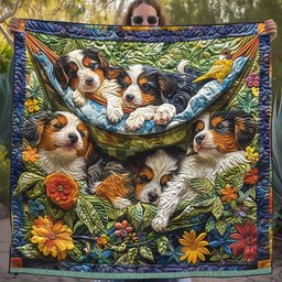 Puppies In The Garden WJ2809011CL Quilt