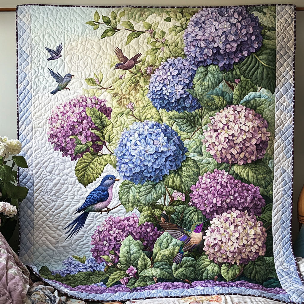 Hydrangea Garden Bird WY1610010CL Quilt