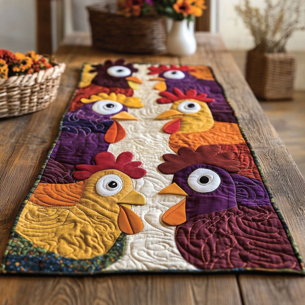 Dumb Chicken WU0303039CL Quilted Table Runner