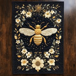 Bee Flower WX2702050CL Quilted Table Runner