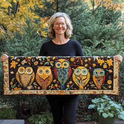 Owl WJ1909040CL Quilted Table Runner