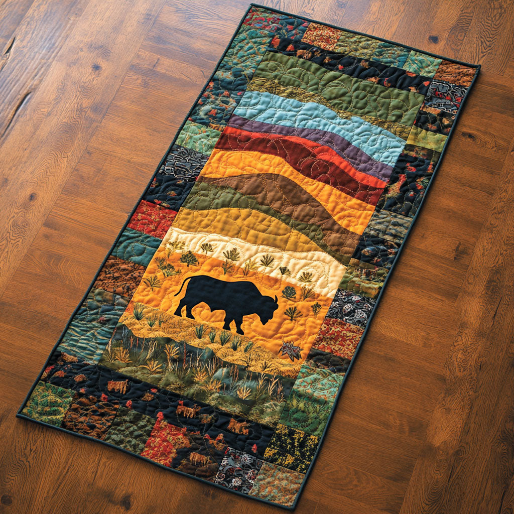 Native Bison WJ2103060CL Quilted Table Runner