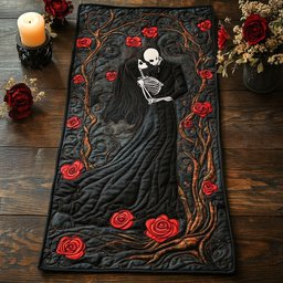 Skull Be Mine WU0303090CL Quilted Table Runner