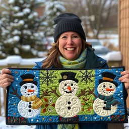 Snowman WJ2708048CL Quilted Table Runner