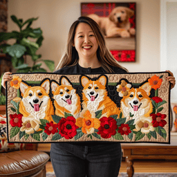 Cute Corgi WJ1109046CL Quilted Table Runner