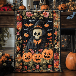 Fright Night Skull XR2309032CL Quilted Table Runner