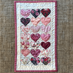 Hearts WY1901028CL Quilted Table Runner