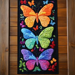 Colorful Butterfly Collection WY2802034CL Quilted Table Runner