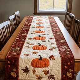 Pumpkin Autumn XR0710006CL Quilted Table Runner