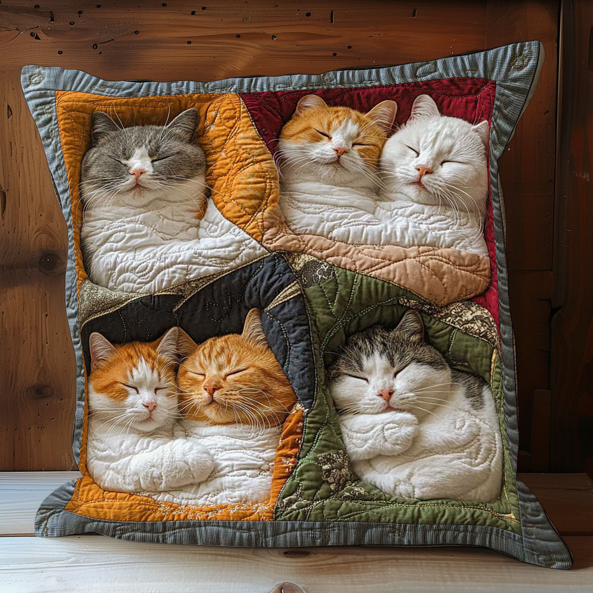 Cuddling Cat WP0608012CL Quilt Pillow Case
