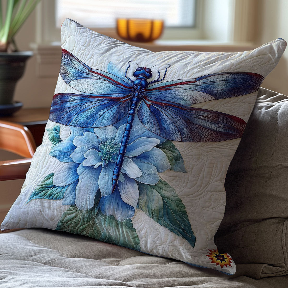 Blue Garden Dragonfly WY1012091CL Quilt Pillow Case