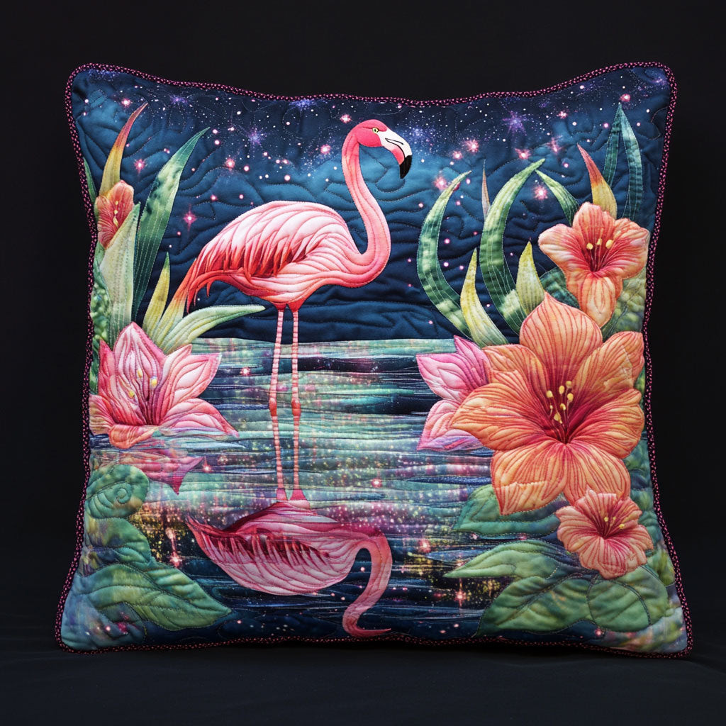 Flamingo Tropical Flowers WT0703055CL Quilt Pillow Case